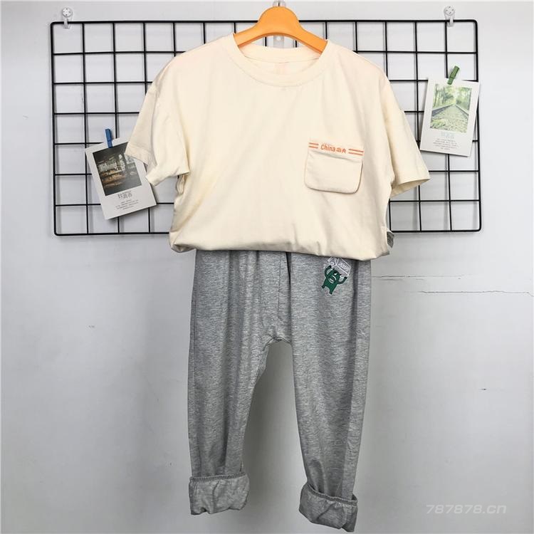 品牌夏款童套装批发 品牌童装尾货 折扣童装货源
